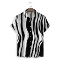 Oversized Streetwear Boxy Shirts Cotton Polyester Twill Button up Short Sleeve Mens Work Shirts