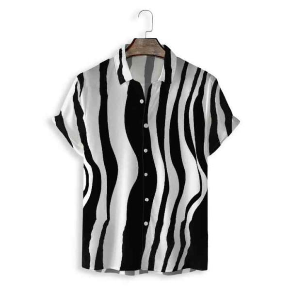 Oversized Streetwear Boxy Shirts Cotton Polyester Twill Button up Short Sleeve Mens Work Shirts