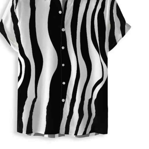Oversized Streetwear Boxy Shirts Cotton Polyester Twill Button up Short Sleeve Mens Work Shirts
