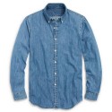 Men Long Sleeves Washed Casual Lightweight Denim Men Button
