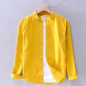Pure Cotton Long Sleeve Shirt for Men Autumn Stand Collar Casual