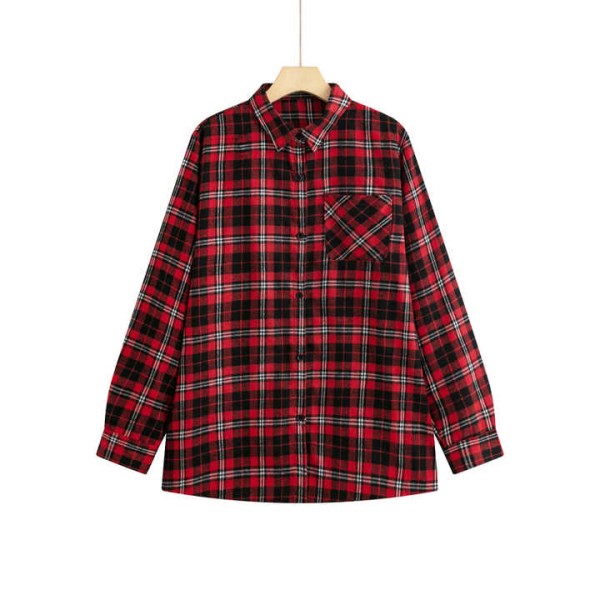 New Men's Slim-Fit Checkered Cotton Long Sleeve Shirt