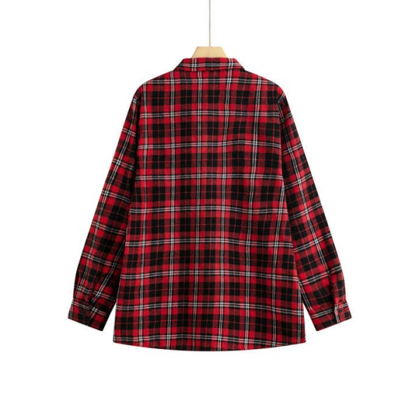 New Men's Slim-Fit Checkered Cotton Long Sleeve Shirt