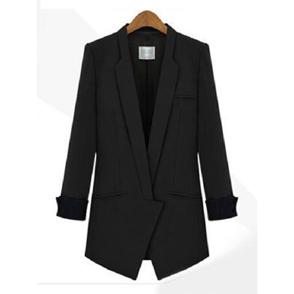 Stylish Notched Lapel Long Sleeve Blazer