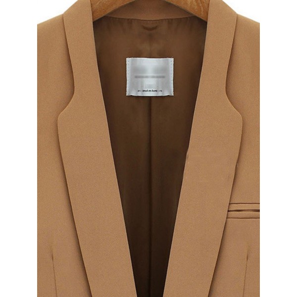 Stylish Notched Lapel Long Sleeve Blazer