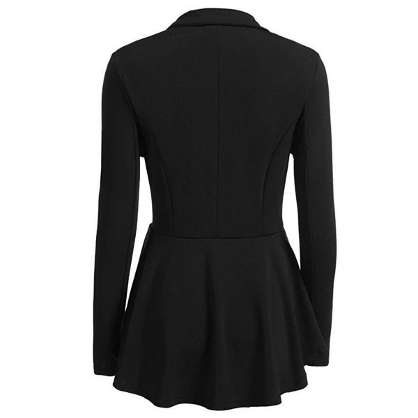 Flounce Hem Plain Buttons Slim Blazer