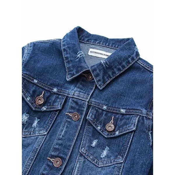 Fringe Button Up Pocket Wome's Denim Jacket