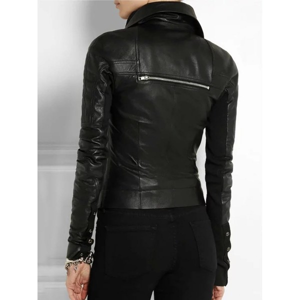 Zipper Plain Asymmetric Women's PU Jacket