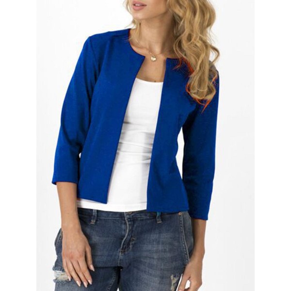 Short Wrapped Plain Thin Women's Blazer