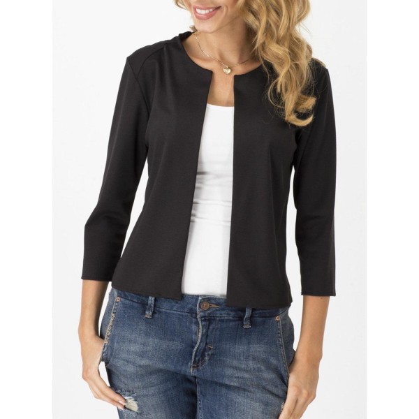 Short Wrapped Plain Thin Women's Blazer