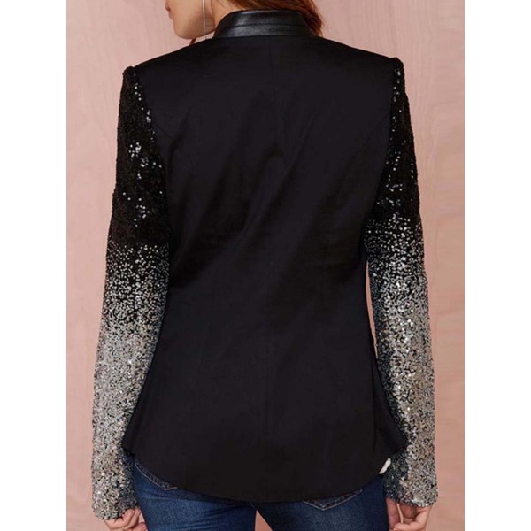 Sequins Gradient Asymmetric Slim Women's Blazer