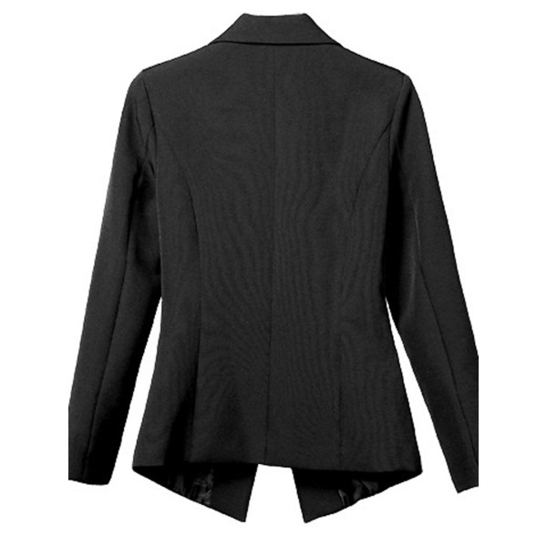 Button Plain Slim Lapel Women's Blazer