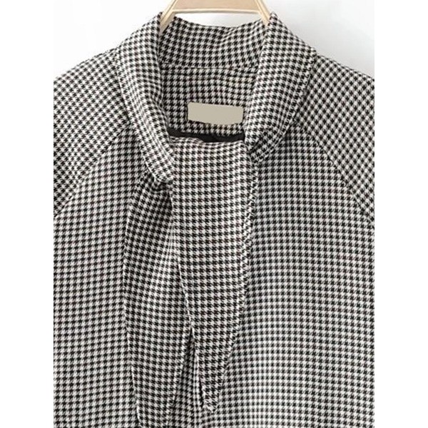 Pocket Gingham Pocket Loose Women's Jacket