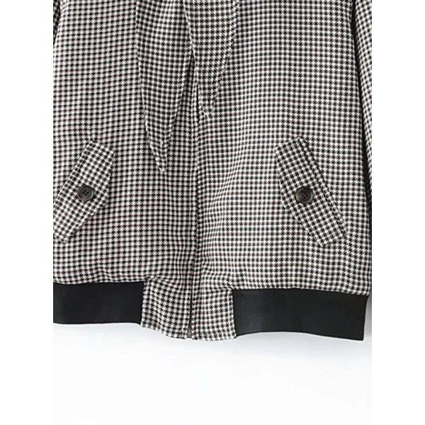 Pocket Gingham Pocket Loose Women's Jacket