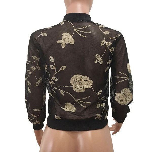 Zipper Print See-Through Women's Jacket