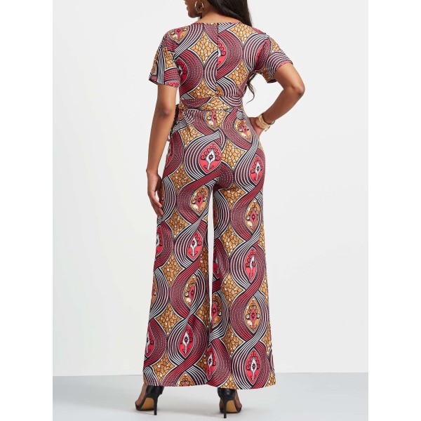 Color Block Print Women's Jumpsuit