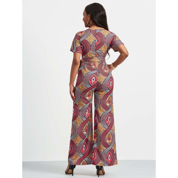 Color Block Print Women's Jumpsuit