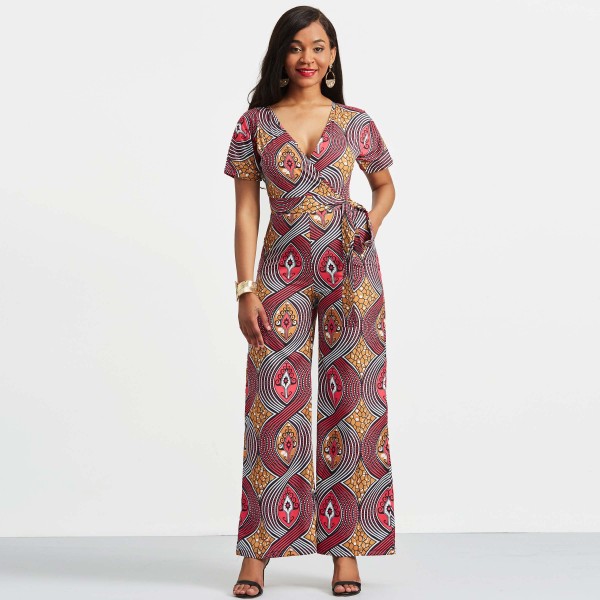 Color Block Print Women's Jumpsuit