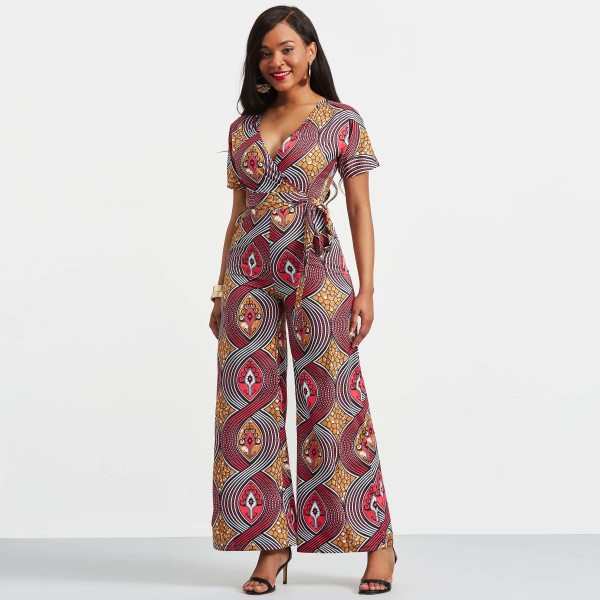 Color Block Print Women's Jumpsuit