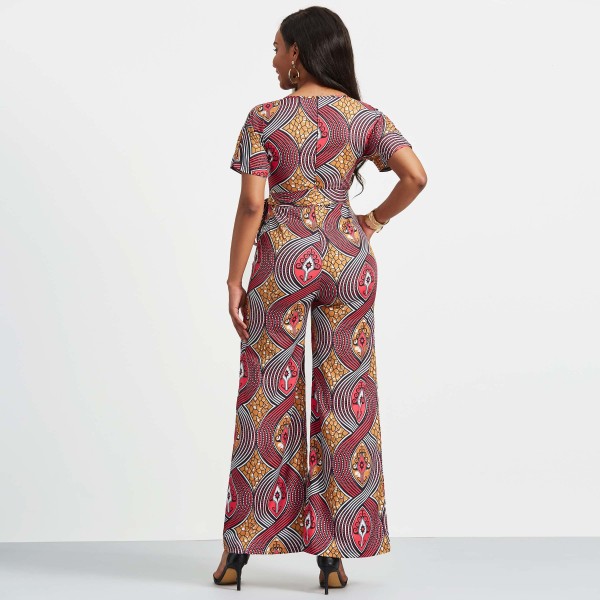 Color Block Print Women's Jumpsuit