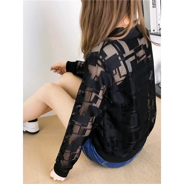 Lace Hollow Long Sleeves Women's Jacket