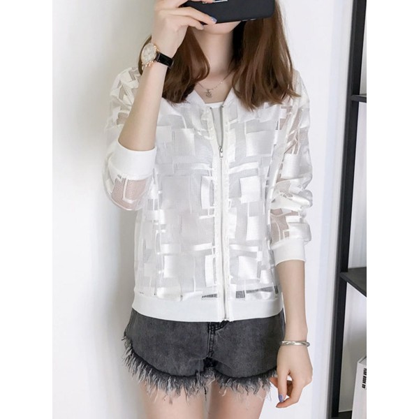 Lace Hollow Long Sleeves Women's Jacket