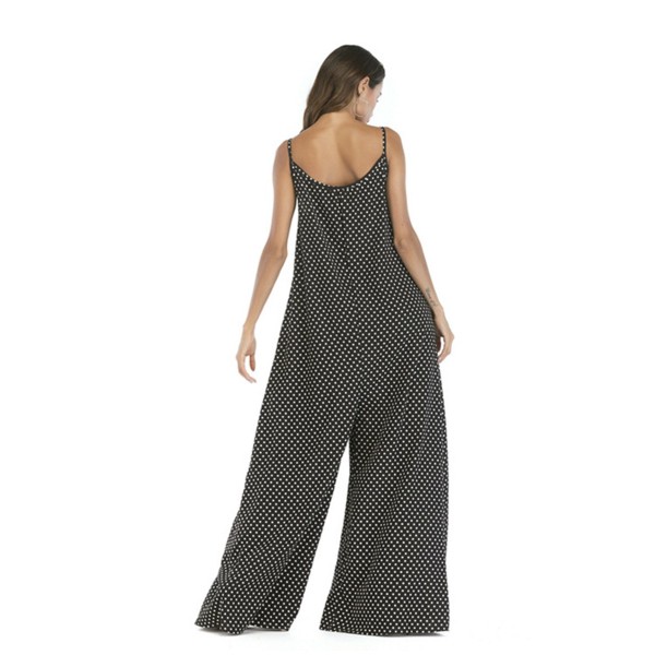 Large Code Polka Dot Broad Leg Women's Jumpsuits