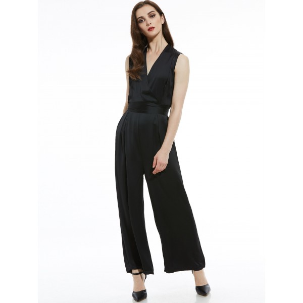 Slim Plain Wide Legs Women's Jumpsuit