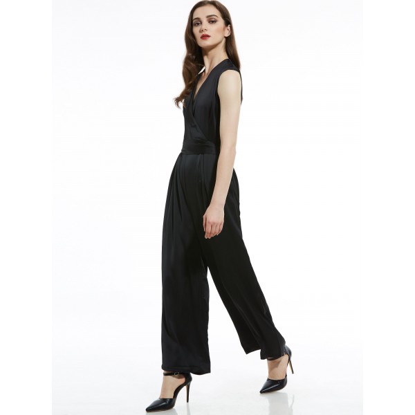 Slim Plain Wide Legs Women's Jumpsuit