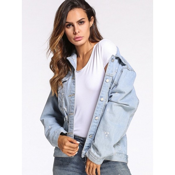 Light Color Denim Worn Women's Jacket