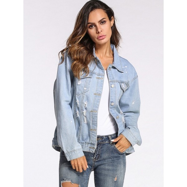 Light Color Denim Worn Women's Jacket