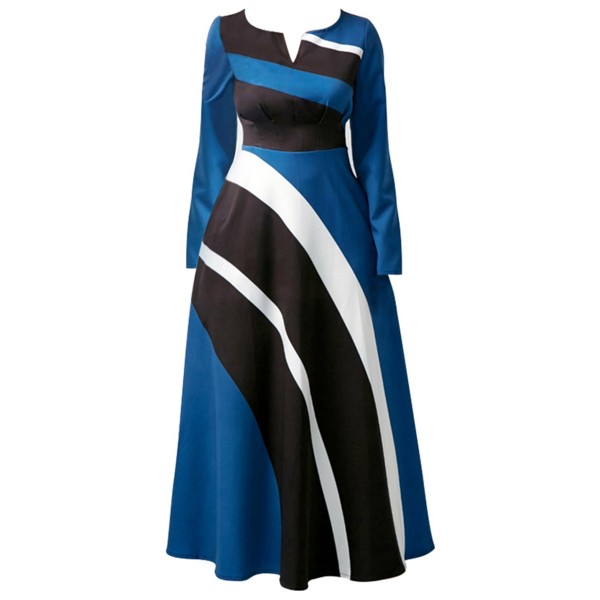 Striped Long Sleeve Women's Maxi Dress