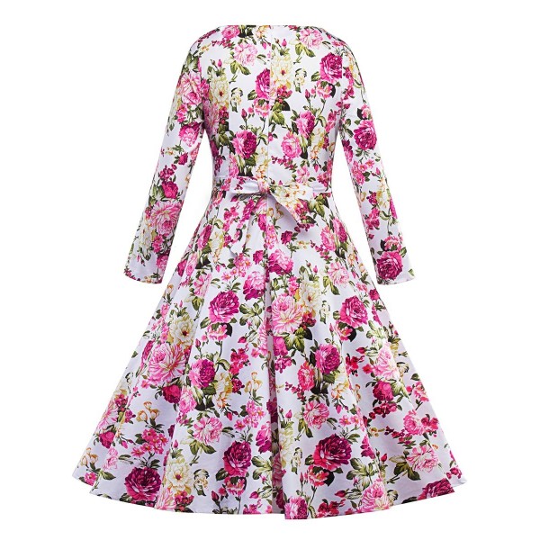 Floral Long Sleeves Skater Dress