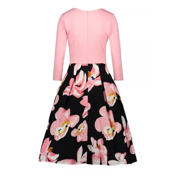 Retro Round Collar A Line Women's Dress