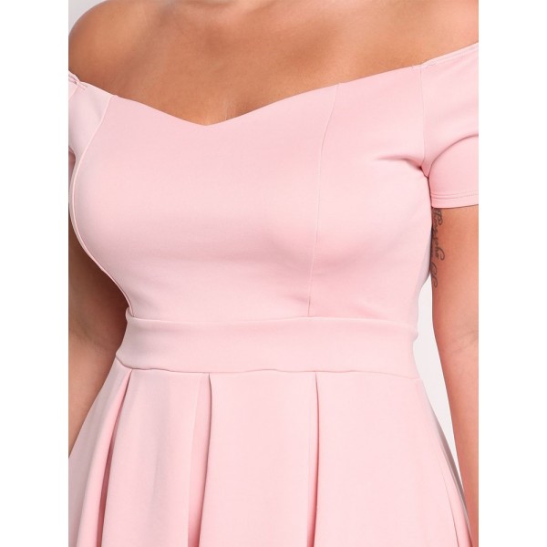 Mid-Calf Circle Hem Skater Dress