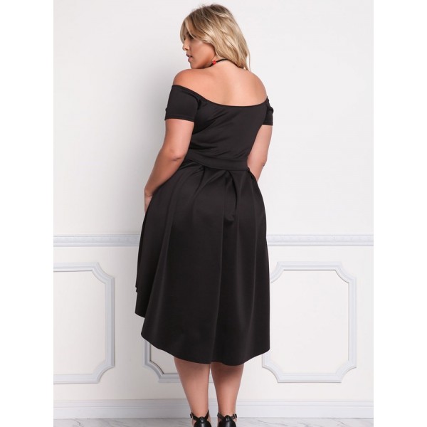 Mid-Calf Circle Hem Skater Dress