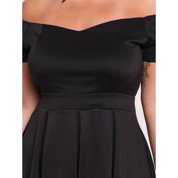 Mid-Calf Circle Hem Skater Dress