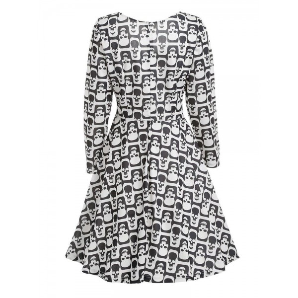 Cockroach Print Dress Lace-Up Dress